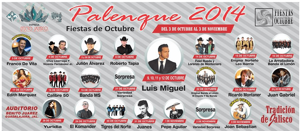 Cartel del Palenque Fiestas de Octubre 2014