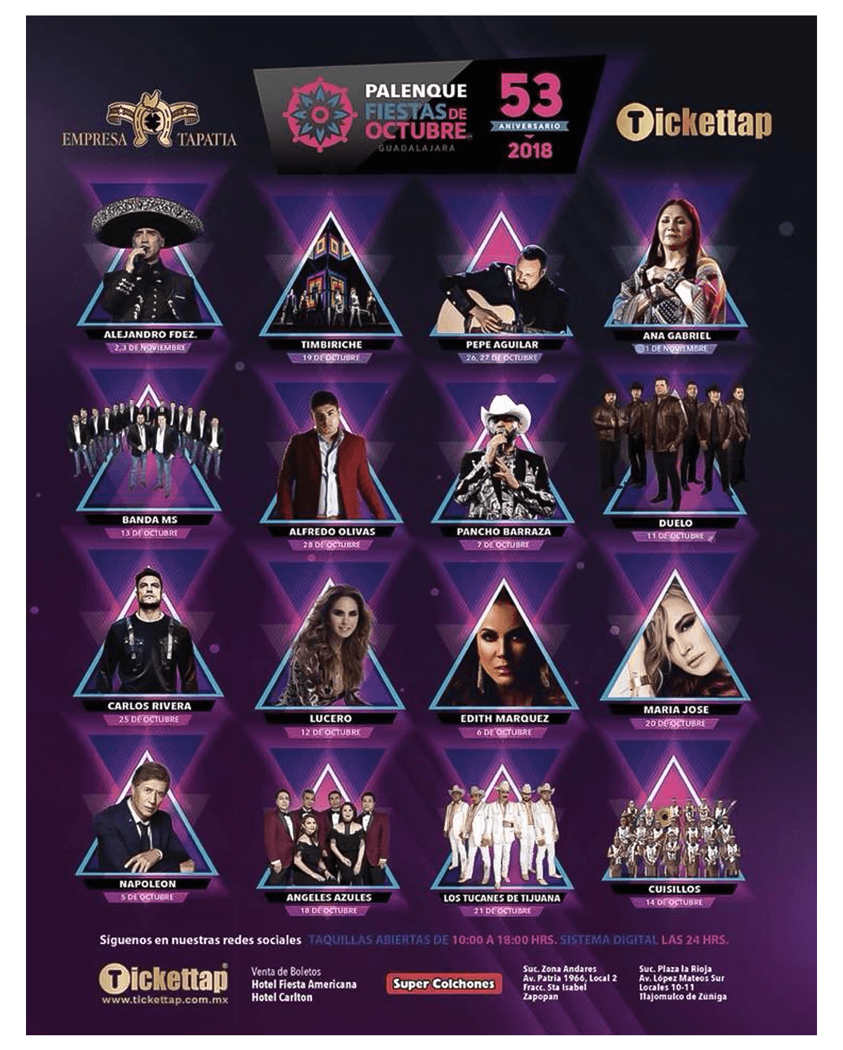 Cartel del Palenque Fiestas de Octubre 2018