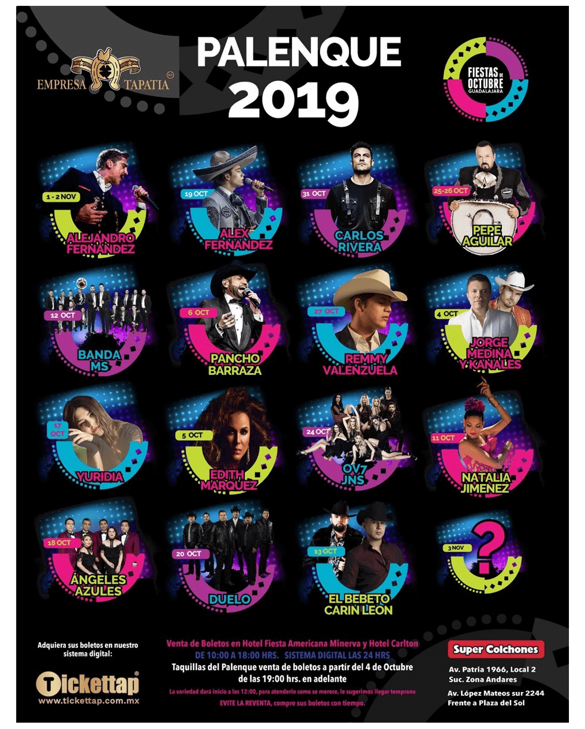 Cartel del Palenque Fiestas de Octubre 2019